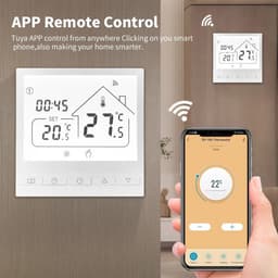 Slimme Thermostaat - Wifi Verwarming - Energie Besparen - Spraakbesturing Afstandsbediening - 3A - Wit — thumbnail 5