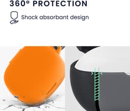 kwmobile cover voor oordopjes case - geschikt voor JBL Wave Flex / Wave Flex 2 - Trendy beschermhoes draadloze oordopjes in oranje — thumbnail 2