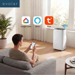 Evolar Mobiele Smart Airco - 18000 BTU - Koelen & Verwarmen - WiFi - App & Afstandsbediening - Airconditioner - met Afvoerslang - Slaapkamer, Woonkamer, Kantoor - EVO-18000CHW — thumbnail 4