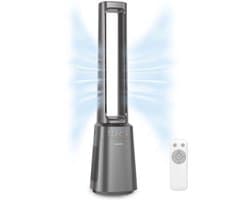 Auronic Torenventilator - Bladeless Model 2 in 1 - Luchtreiniger met HEPA-filter - Ventilator - 10 Standen - Afstandsbediening - 105 cm - Lichtgrijs — afbeelding 1