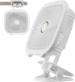 Bureauventilator - Tafelventilator USB - Ruimte Koelen - 4-in-1 met LED - 10.6x19.4x10.6 cm - Wit — thumbnail 5