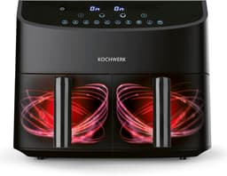Dubbele Kamer Heteluchtfriteuse - Airfryer Dubbel - Gezond Frituren - Smart Finish Synchronisatie - 7 Liter - Zwart — thumbnail 5