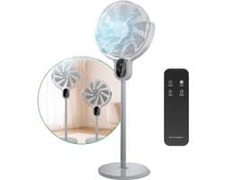 Erikssøn Statiefventilator - Stil En Krachtig 45W - 8 Snelheden - Verstelbaar - Staande Venitlator - Grijs — afbeelding 1