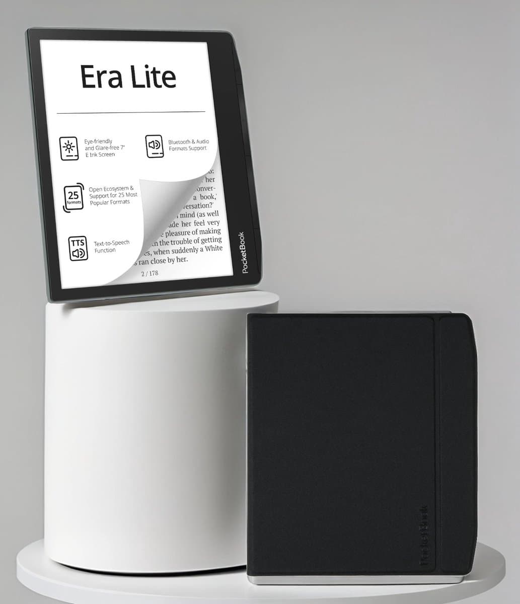 PocketBook Era Lite - 7 inch - Stone Green met Zwarte Flip Cover - Voordeelbundel — afbeelding 1