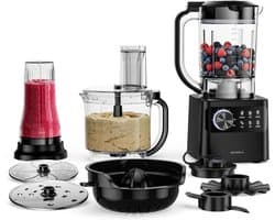 Keukenmachine met Mixer - Multifunctionele Keukenapparaat - Allround Keukenwerk - Krachtige 1200W Motor - 2L Kom - Zwart