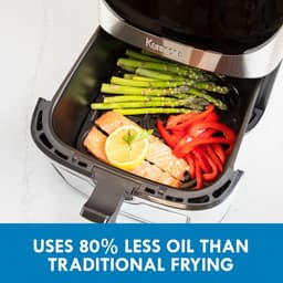 Heteluchtfriteuse - Airfryer Frituurpan - Gezond Koken - XL 78 liter capaciteit - 1700 W - Zwart en zilver — thumbnail 4