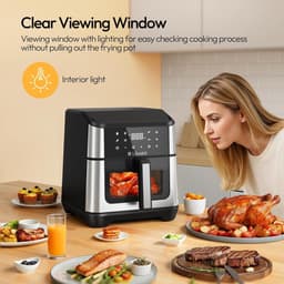 Heteluchtfriteuse XXL - Airfryer XL - Gezond Koken - Dubbele Warmtebron - 85 liter - Zwart — thumbnail 4