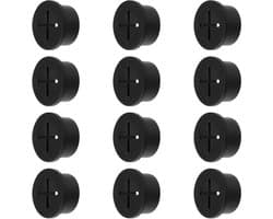 20mm Kabeldoorvoeren - 12 Stuks Rubber Grommets voor Kabelbeheer, Desk Grommet voor Thuis, Kantoor en School (Zwart)