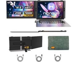 Laptopscherm Verlenger - Draagbare Monitor - Productiviteit Verhogend - Ultradun Lichtgewicht - 14 Inch FHD - Zwart