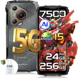 Blackview BL7000 Robuuste Smartphone 5G - 6.78 inch - Android 15 - 24GB RAM - 256GB ROM - 50MP Camera - 7500mAh met 33W Adapter - IP68 Waterdicht - NFC OTG GPS FM - Zwart — thumbnail 1