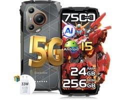 Blackview BL7000 Robuuste Smartphone 5G - 6.78 inch - Android 15 - 24GB RAM - 256GB ROM - 50MP Camera - 7500mAh met 33W Adapter - IP68 Waterdicht - NFC OTG GPS FM - Zwart