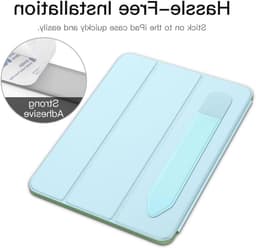 Klevende Pencilhouder voor iPad Pencil 1e en 2e Generatie, Elastische PU Leren Case voor iPad 9e, 8e, Air 4, Pro 11 en 12.9, Mini 6 in Luchtblauw, Ideaal voor Bescherming en Gebruiksgemak — thumbnail 3