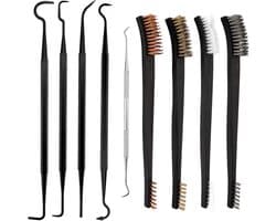 9-delige Mini Draadborstel en Pikkenset, Dubbelzijdige Messing, Koper, Nylon en Stalen Borstels voor het Reinigen van Lastechters en Roest