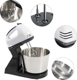 Keukenmachine - Mixer Deegklopper - Bakken en koken - 7 snelheden - 1.7 liter - Zwart — thumbnail 3