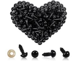 150 Stuks Veiligheidsogen voor Poppen - 8mm Plastic Ogen met Wasjes voor Creatief Knutselen en Hobbyprojecten