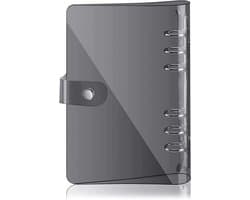 Zachte PVC A5 Ringbandomslag met 6 gaten, navulbaar, waterdicht, voor notitiebladen, persoonlijke planner en kantoororganisatie, zwart