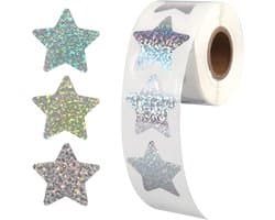 500 Stuks Zelfklevende Holografische Ster Stickers voor Knutselprojecten, Beloningsstickers en Onderwijsbenodigdheden