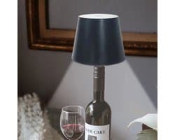 Draadloze wijnfleslamp, decoratieve LED-verlichting, oplaadbaar, aanraakgevoelig, 3 kleurtemperaturen beschikbaar, geschikt voor slaapkamers, eetkamers, bars - USB oplaadbare wijnfles tafellamp, dimbaar nachtlampje (bruin).