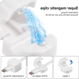 Magnetische kabelclips voor kabelbeheer, sterke kleefkracht, desktop kabelhouders voor thuis en op kantoor, 6 stuks in wit — thumbnail 4