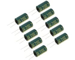 Assortiment van Radiale Elektrolytische Condensatoren 100µF 450V - 10 Stuks voor Elektronische Projecten en Toepassingen