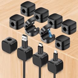 Magnetische kabelclips voor kabelbeheer, sterke adhesieve desktop kabelhouders, 12 stuks voor thuis en kantoor, ideaal voor het verbergen van oplaadkabels — thumbnail 1