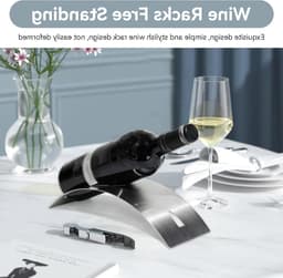Stijlvolle Vrijstaande Wijnfleshouder van RVS voor Thuisbar - Perfect voor Wijnliefhebbers en Decoratie — thumbnail 5