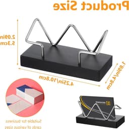 Houten visitekaartjeshouder voor bureau - Displaybox voor flyers en kaarten - Ideaal voor kantoor en tentoonstellingen met zwarte afwerking — thumbnail 5