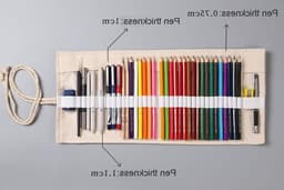 Handgemaakte canvas potloodhouder met 12 gaten, unisex etui voor kunstenaars, school en kantoor, beige en modern design, ideaal voor schrijfgerei en kantoorbenodigdheden — thumbnail 4