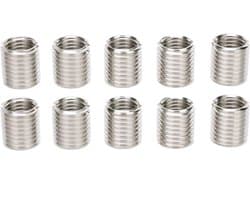 Draadverstevigingsslang voor M20 buitenschroef van roestvrij staal, ideaal voor het repareren van schroefdraad, inclusief kleine vergrendeling en 10 stuks