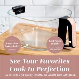 Luchtfriteuse Glazen Mand - Heteluchtfriteuse Airfryer - Snel en Gezond Koken - Vaatwasmachinebestendige Mand - 5.5 Qt - Rouge — thumbnail 2