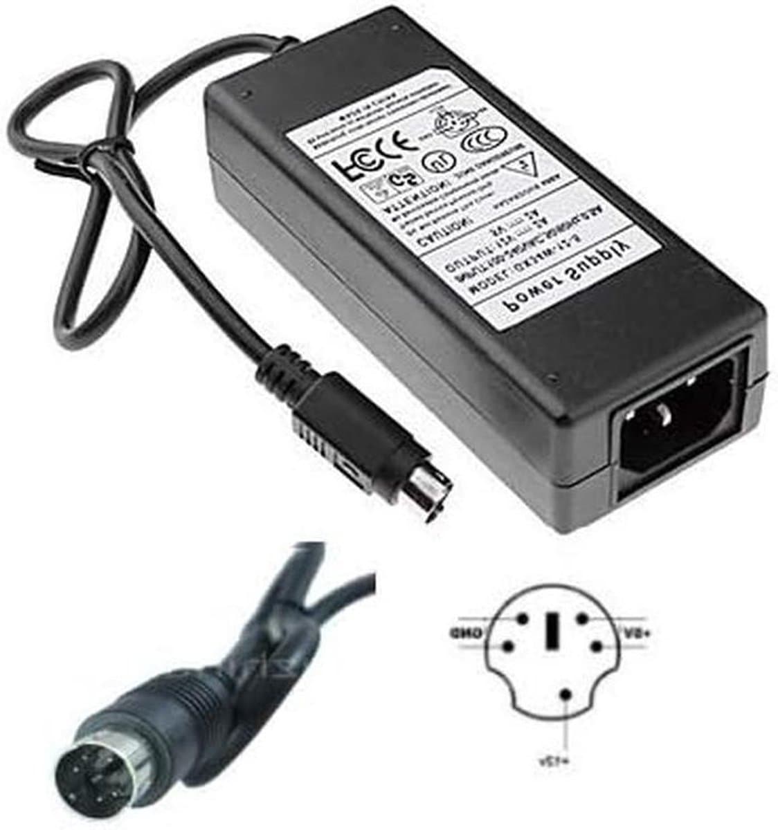 Netadapter Oplader - Voeding Adapter - Harde Schijf Voeden - Dubbele Uitgangsspanning - 16 cm Kabel - Zwart — afbeelding 1