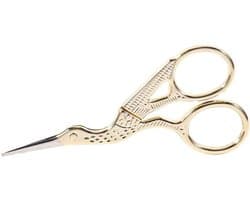 Classic Crane Design Borduurschaar voor Naai- en Knutselwerk - Gouden Precisieschaar voor Creatieve Projecten