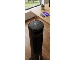 Luchtkoeler Verdampingskoeler 5L – Smart CoolBreeze Air Tower met Ionisator, App & Afstandsbediening, Timer, 3 Snelheden, 30 m², Energiezuinig 75W – Zwart Urbanhome — afbeelding 1