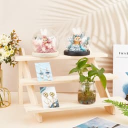 3-laags Oorbellen Display Stand van Hout, Verstelbare Oorbellenhouder voor Sieraden, Perfect voor Winkels en Ambachtelijke Opslag, 39 x 40 x 39 cm — thumbnail 4