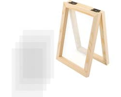 5-delige set voor het maken van papier van hout met mallen, gaasframe en gedroogde bloemen voor creatieve knutselprojecten