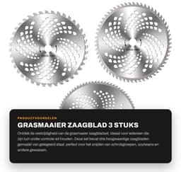 Dailygoods- Grasmaaier Zaagblad Set 3 Stuks - Gelegeerd Staal - 40/60/80 Tanden - Vervangingsbladen - Geschikt voor Bosmaaier - Hoogwaardige Kwaliteit — thumbnail 5