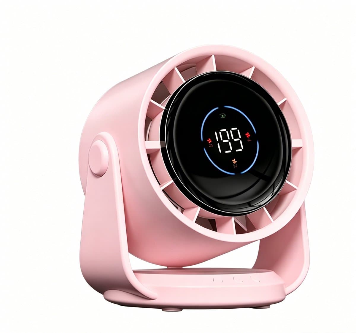 Portable Fan- Bureauventilator - Adjustable Cooling Fan-Convenient Digital Display Fan -USB Office Fan-Indoor Fan Suitable for Indoor Use-199 instelbare windsnelheden om uit te kiezen - Roze — afbeelding 1