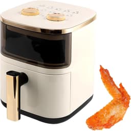 Digitale Airfryer - Hete Lucht Oven - Gezond Koken - Groot Kijkvenster - 6 Liter - Zwart — thumbnail 1