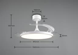 Fantiluxe - Soren - Plafondventilator met verlichting - Wit - Ø106.5cm - Afstandsbediening - Met lamp - Plafond ventilator - Slaapkamer — thumbnail 2
