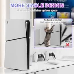 Verticale standaard voor PlayStation 5 Slim - TENZHVXI® - Inclusief schroeven - Eenvoudige installatie - Stabiel en antislip - Waterbestendig - Hoogwaardige constructie - Zwart — thumbnail 3