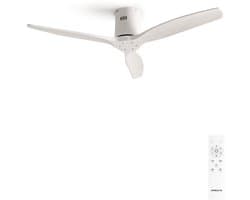 CREATE - Plafondventilator silent 100% hout 40W (Ø112cm) - Geen licht - Afstandsbediening - 6 snelheden - Programmeerbaar - WIND CALM NATURAL WOOD — afbeelding 1