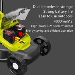 Elektrische Grasmaaier - Accu Grasmaaier - Gazon Onderhoud - Borstelloze Motor - 33 cm Snijdbreedte - Zwart — thumbnail 3