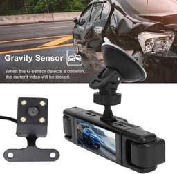Dashcam Auto - Voertuigcamera - Veilig Rijden - Vier Lenzen Dekking - 15x11x7 cm - Zwart — thumbnail 4