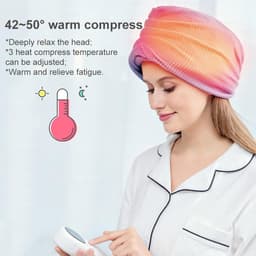 Head Massager with Heat, Head Scalp Massager Scalp Massage Instrument Rechargeable Massager, Electric Deep Tissue Kneading Massage Pillow for Shoulder, Leg, Body Muscle Pain Relief, Pink — thumbnail 4