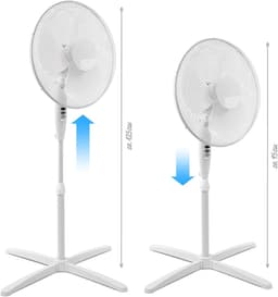 Staande Ventilator - Vloerkoeler - Ruimte Verkoelen - Verstelbare Hoogte - 40 cm - Wit — thumbnail 1