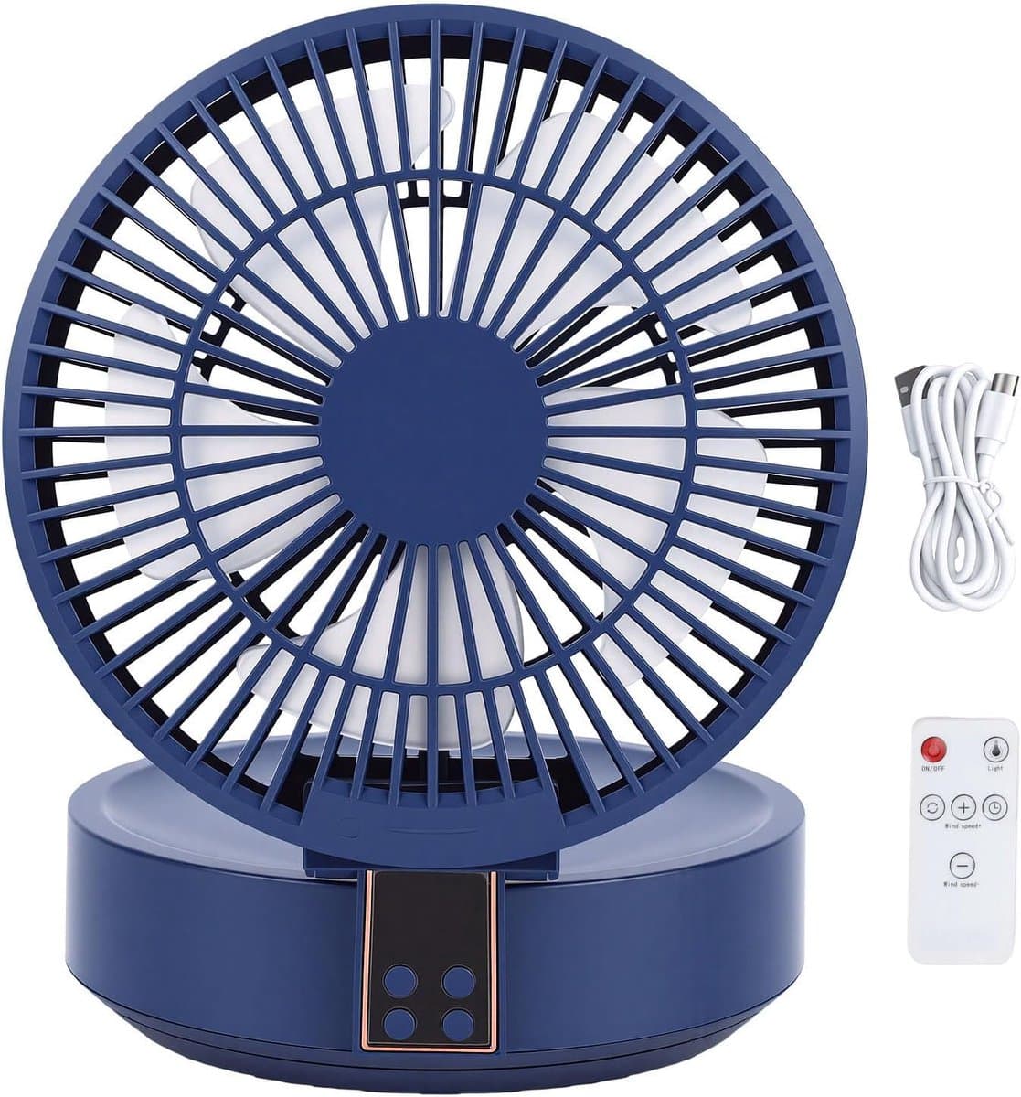 Tafelluchtcirculatieventilator - Bureau ventilator - Persoonlijke koeling - Draadloos oplaadbaar - 18x18x11 cm - Wit — afbeelding 1