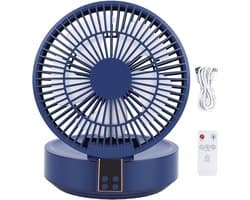 Tafelluchtcirculatieventilator - Bureau ventilator - Persoonlijke koeling - Draadloos oplaadbaar - 18x18x11 cm - Wit