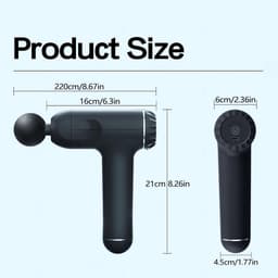 Spiermassagepistool - Mini massagepistool - Spierherstel - Diepe weefselmassage - 13 mm amplitude - Zwart — thumbnail 2
