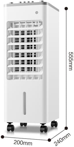 Draagbare watergekoelde airco met ijsblokken stille werking links rechts zwenkventilator 3 snelheden wit voor woonruimtes — thumbnail 3