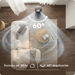 Bladloze Ventilator Fan - 2200 Watt - Waaier - Torenventilator voor Koelen en Verwarmen - 3 Standen - LED-Display en Timer - Grijs - BREND BR-2243 — thumbnail 2
